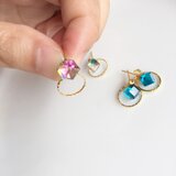 オーロラキューブとサークルのピアス