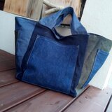 ジーンズつぎはぎバッグ