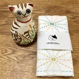 ◆刺し子　ふきん　麻の葉◆