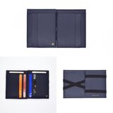 マジックみたいにお札を収納！そして紙幣が移動する！？　使って楽しいコンパクトなレザーマジックウォレット (ネイビー）)