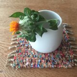 kazenoneko【風の猫】のアジアの布 裂織りコースター aburae