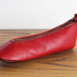 靴型ペンケース　RD×DBR　#5-3　(イタリアンレザー)