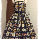 [受注再販]strawberrylabel柄ジャストウエストJSK★カチューシャつき