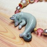 三日月ちゃん　グレイラグドール　猫ブレスレット