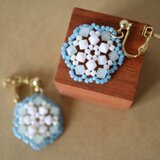 【再販】ビーズレース(ブルー) のイヤリング