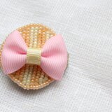 ラウンド雫のフレンチりぼんクリップ*イエロー*