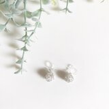 ワイヤークロッシェ bowl ノンホールピアス シルバー