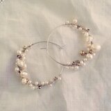 真珠と銀のピアス