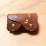 ルーズ財布　音符♬♪　こげ茶　 ヌメ革の画像