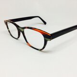サーモン＆ブラックのゴージャスメガネ（メガネフレーム）