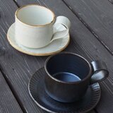 白・銀黒 カップアンドソーサー