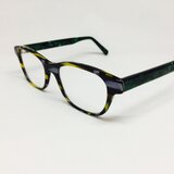 イエロー＆エメラルドのアバンギャルドメガネ（メガネフレーム）