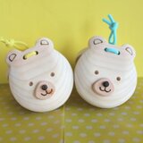 国産ヒノキ　かわいいクマのカスタネット