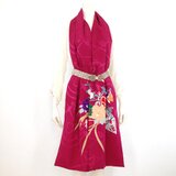 振袖ストール（赤紫レトロ花熨斗）