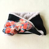 留袖スヌード（黒レトロ花輪L）