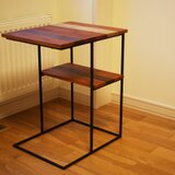 【開店記念 期間限定半額】サイドテーブル　アイアン×寄木