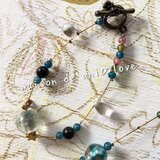 ミックスカラートルマリン&ブラックトルマリンのアンティーク風ブレスレット