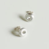 (SILVER) DONUT STUD EARRINGS