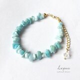 【愛と平和】ラリマー チェーンブレスレット　K16GP