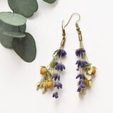 ラベンダーと花あまのピアス
