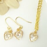 ハート＆キュービックジルコニア*ネックレス＆ピアスセット