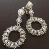 【スワロフスキー・クリスタル】イヤリング『パールリース』