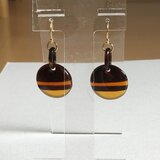 【S様注文品】べっ甲リメイクイヤリング『シマシマ』E-1-61206