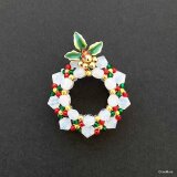 （再販）クリスマスリースの帯留め（W-14）