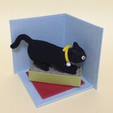 粘土仕上げの小さな猫の置物