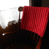 ウールのひざ掛け　あたたかレッドの画像