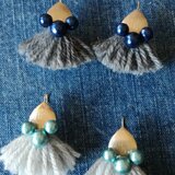 大人のニットフリンジピアス