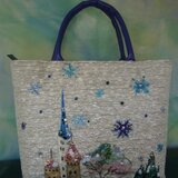 雪景色の白いバッグ