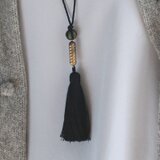オーナメントタッセルのネックレス(ブラック2)