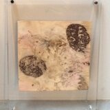 ユーカリ、シダ、ブルーベリーのボタニカルプリントのフレーム（１８x２４cm）