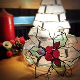 ガラスのクリスマス ステンドグラス   オーナメント ヒイラギA