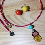 蝶とお花のネックレス