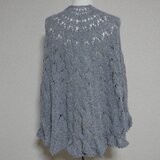 グレー*ネップ＜カシミヤ混＞　半円形ショール