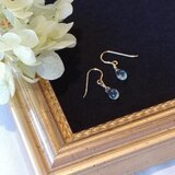 14kgf ブルートパーズのブリオレットピアス