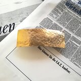 真鍮スクエアプレートバレッタ