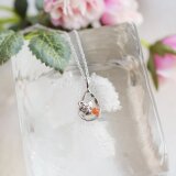 誕生石・猫のペンダント・5月・ヒスイ