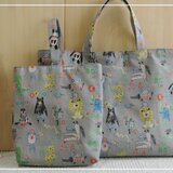 男の子にも♪【受注制作】動物柄のレッスンバッグ＆シューズケース