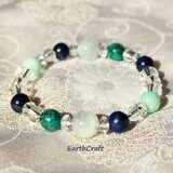 アズロマラカイトとクリソプレーズの天然石ブレスレット