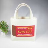 【受注制作】国産6号帆布ハンドプリント　ランチバッグ　ミルクチョコレート