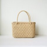 花結び編み手提げかご  あんず【受注製作】