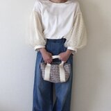 シルク&レース バルーンスリーブブラウス(白)