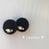 ＊jasper＊オーロラビーズボタンイヤリング《送料無料》