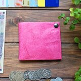 『えっ 薄さ5mm!?』極薄二つ折り財布【薄い軽い】 旅行・スポーツ＜チェリーピンク＞レディース