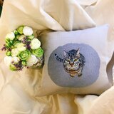 手刺繍クッションカバー（MEOCUSH109）の画像
