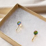 ヴィトレイルガラスのラウンドドームイヤリング