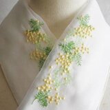 半衿・刺繍半衿・ミモザ（オーガンジー）